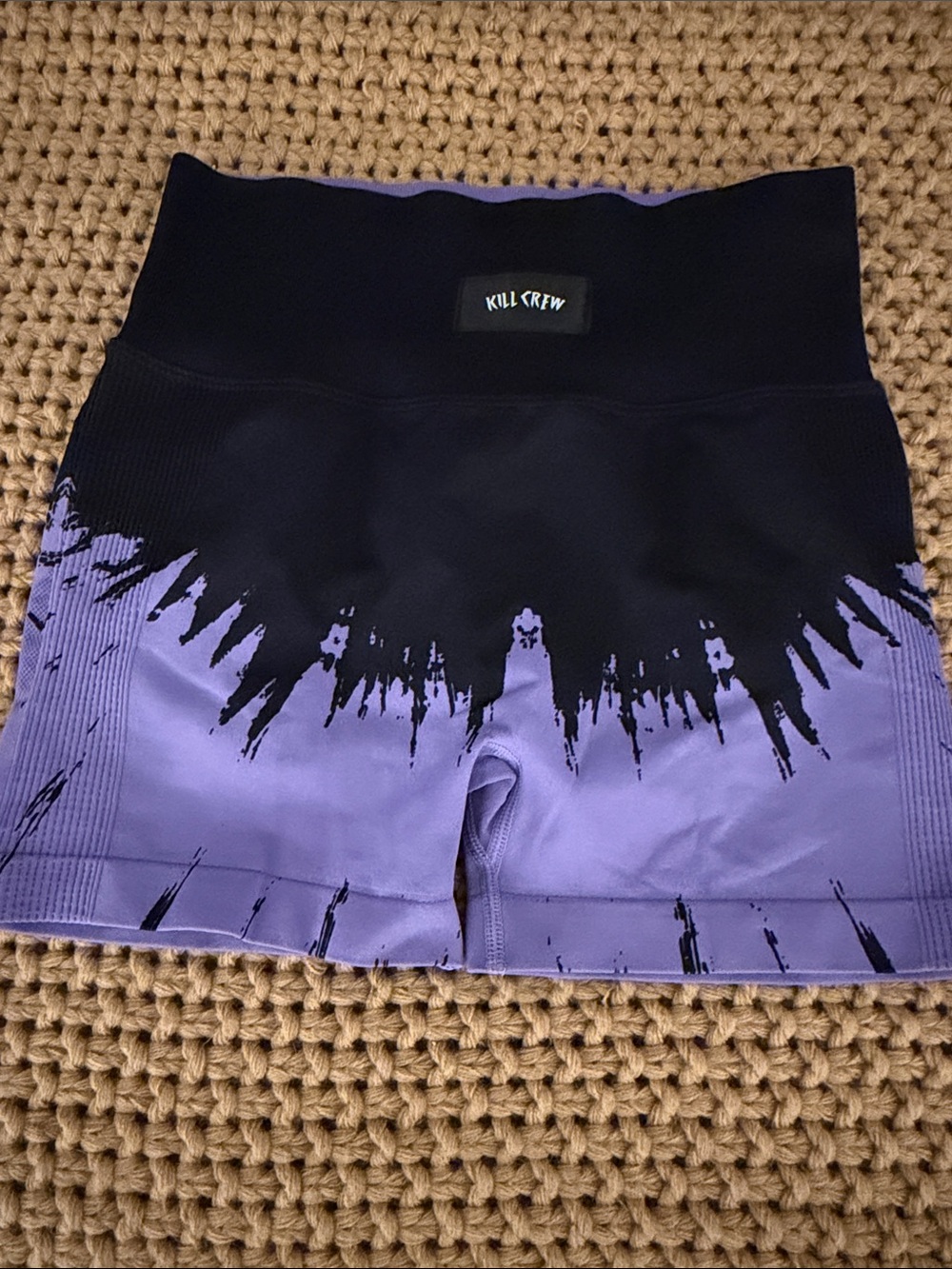 Kill Crew Black & Purple Tie-Dye High-Waist Bike Shorts